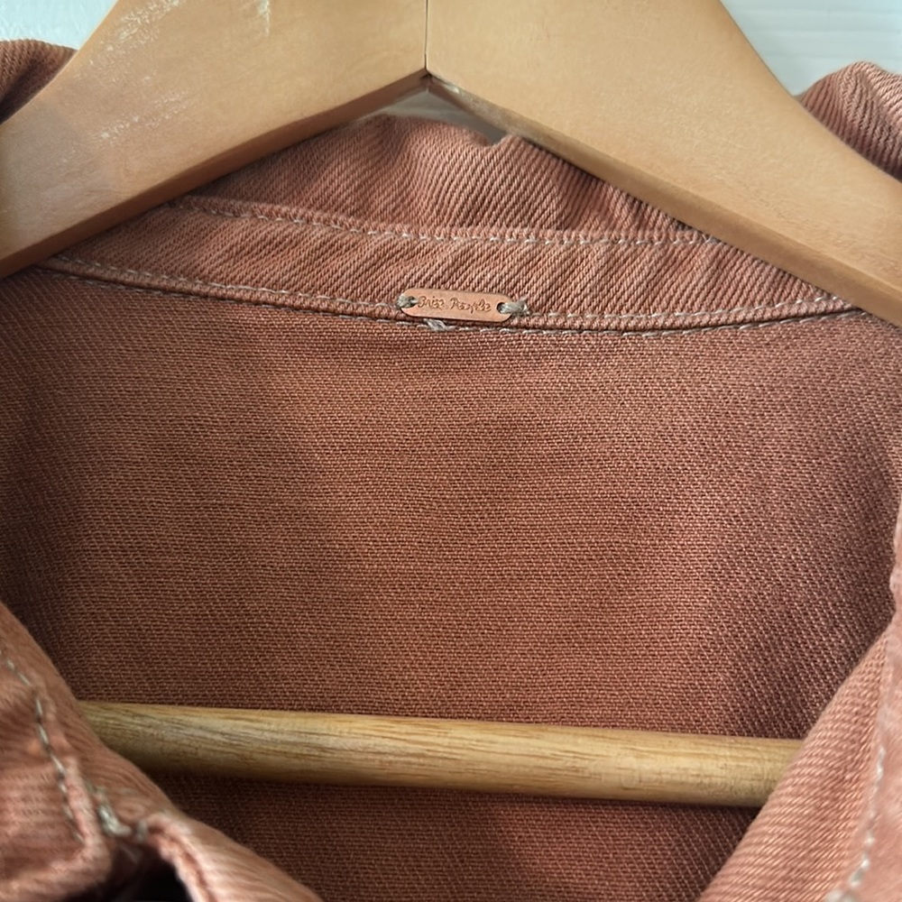 Free People Denim Slouchy Eisenhower Jacket in Terracotta - Picture 6 of 8